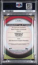 2022 Bowman Inception Prospect Autographs Fuchsia Foil Marcelo Mayer