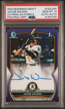 2023 Bowman Draft Chrome Prospect Autograph Purple Refractor Jacob Wilson