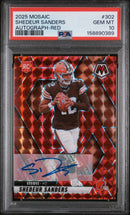 2025 Panini Mosaic Autograph-Red Shedeur Sanders