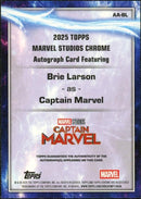 2025 Topps Chrome Marvel Studios Sapphire AA-BL Carol Danvers Auto /10 Inscription