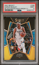 2021 Panini Select Black/White/Gold Prizm 1/1 Darius Bazley