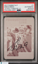 2017 Panini Plates & Patches Printing Plate Drew Brees  Mag. PP 1/1 PSA A Auto 8